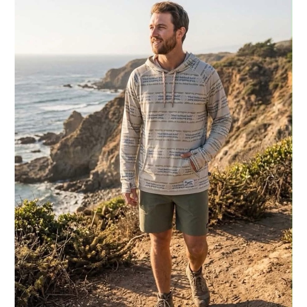 Howler Bros Loggerhead Hoodie Pullover Geometric Long Sleeve Men's Size L/XL